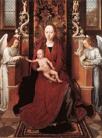 Hans Memling Virgin and Child Enthroned with Two Angels china oil painting image